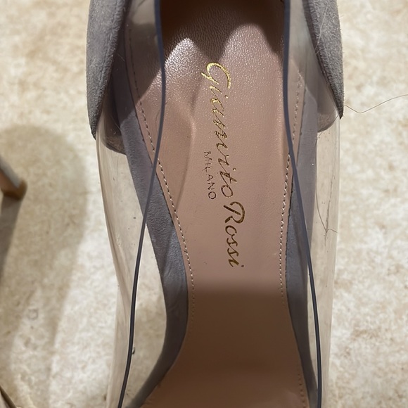 $815 Gianvito rossi plexi 100 silver size 361/2 - Picture 3 of 10